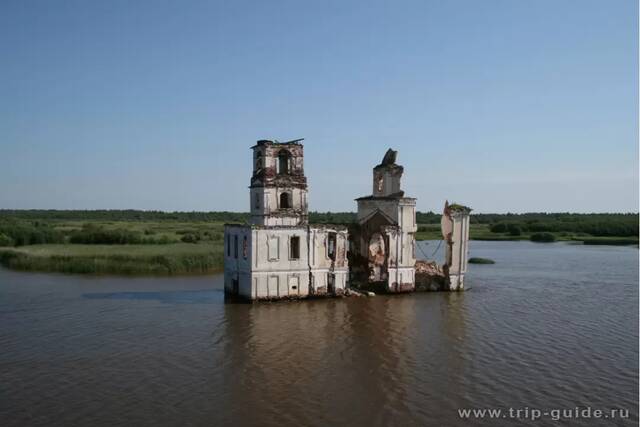 Затопленная церковь Крохинского погоста